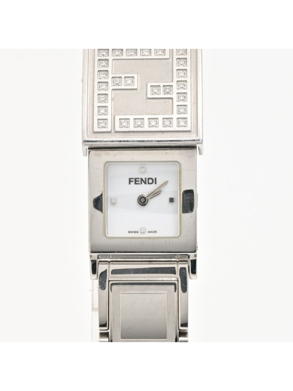 Fendi Watch Rhinestone White